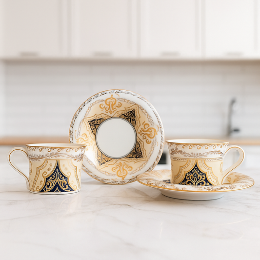 Regal Marigold – Heritage Tea Cup Set (6 pcs)