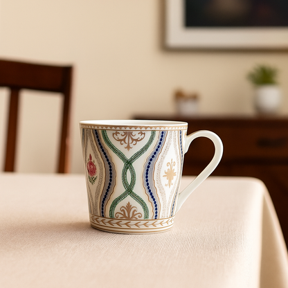 Victorian Garden Motif Ceramic Mug Set – Set of 2