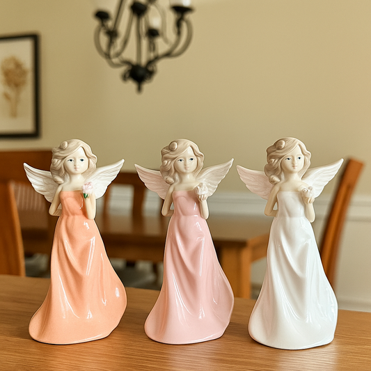 Porcelain Angel Figurine – Elegant White with wings ( Small )