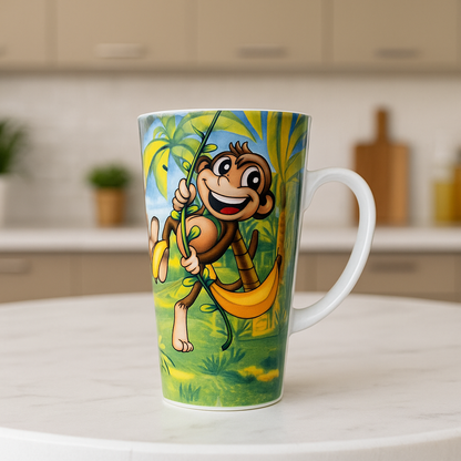 Jungle Monkey Kids Mugs – Set of 2 (Playful Cartoon Collection)