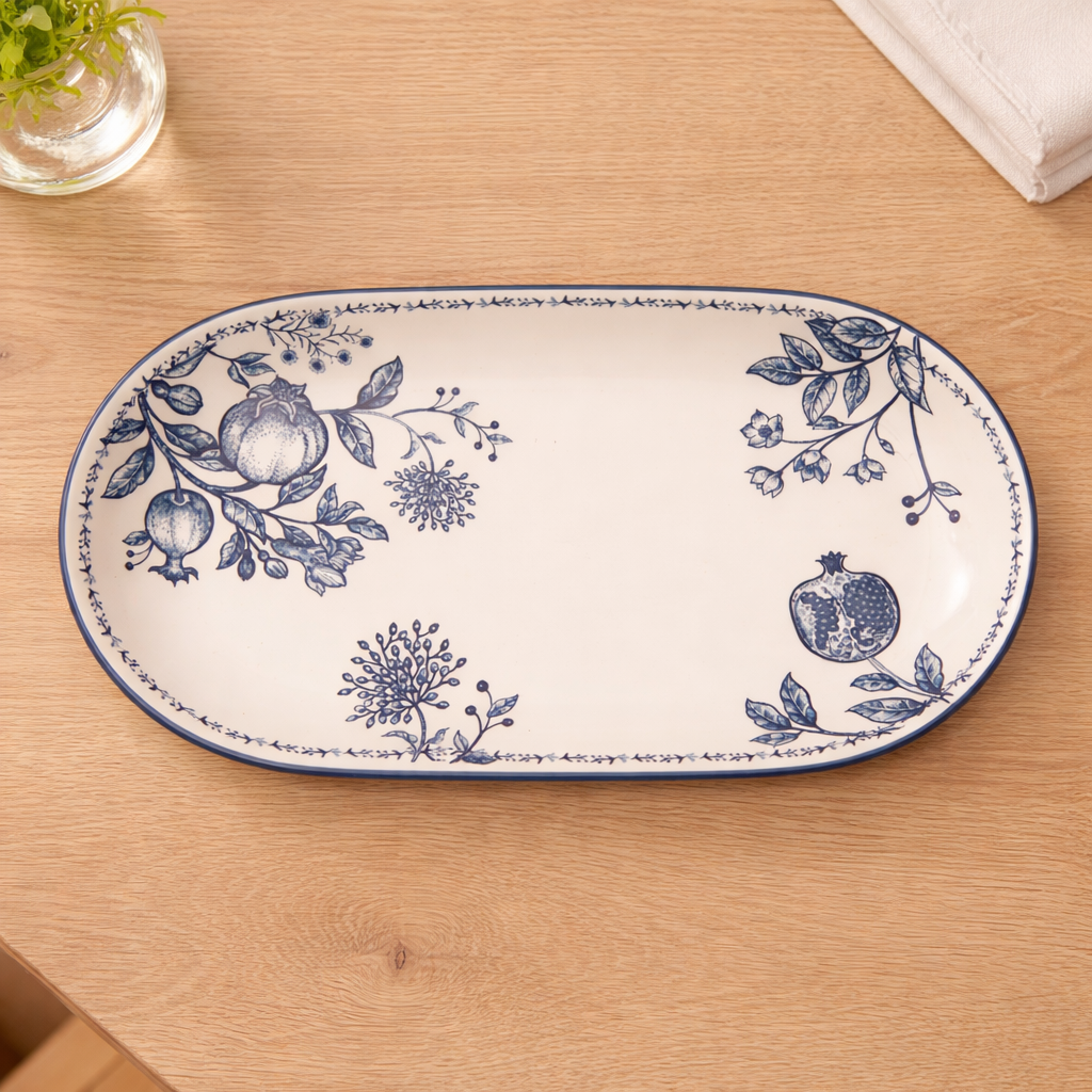 Azure Orchard Collection | Rectangular Platter | Set of 2