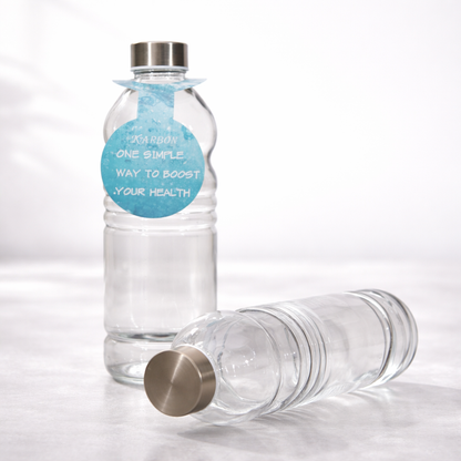 Elegant Clear Glass Water Bottles (Set of 2)