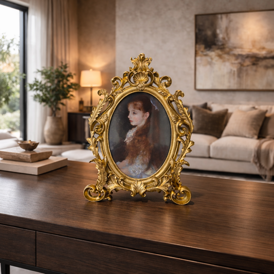 Antique Gold Baroque Oval Photo Frame
