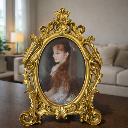 Antique Gold Baroque Oval Photo Frame