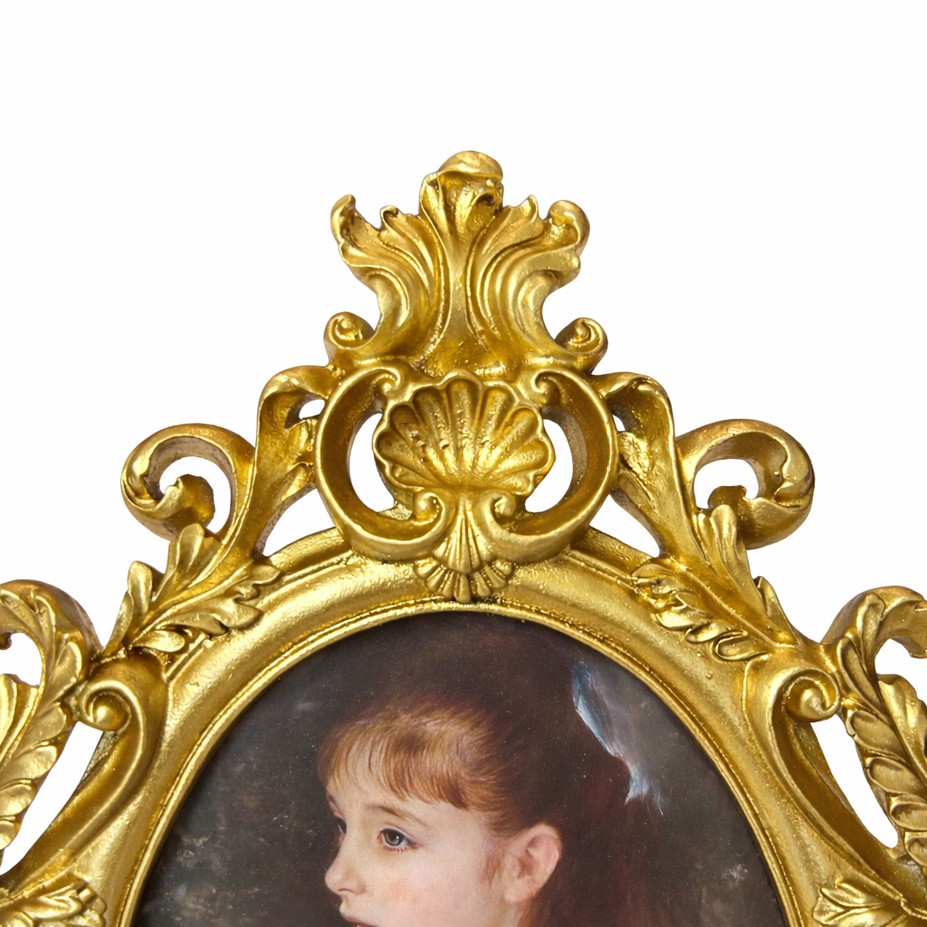 Antique Gold Baroque Oval Photo Frame