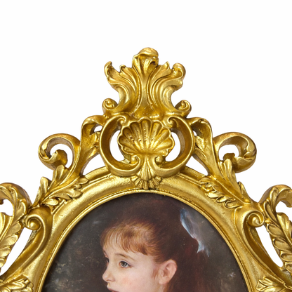 Antique Gold Baroque Oval Photo Frame