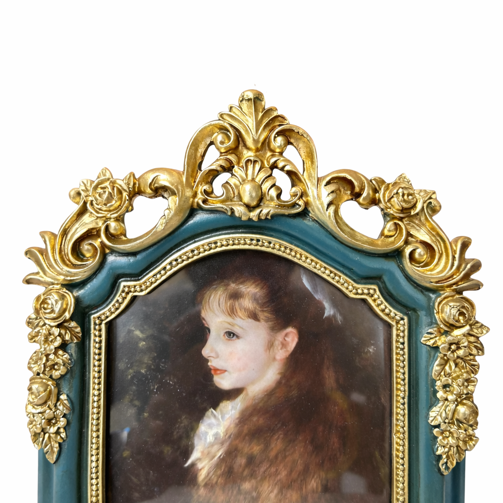 Vintage Green & Gold Baroque Photo Frame