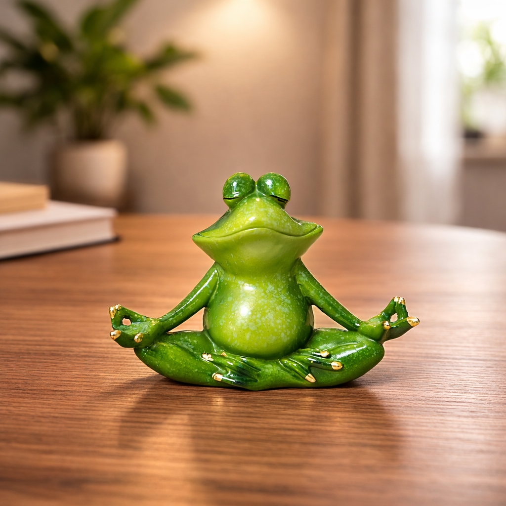 Meditating Frog Decorative Figurine