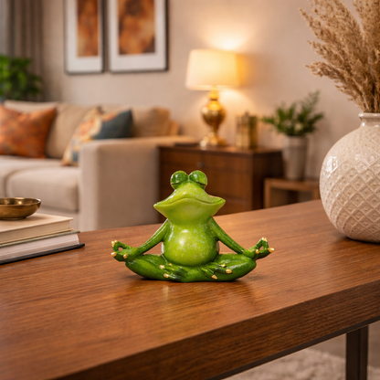 Meditating Frog Decorative Figurine