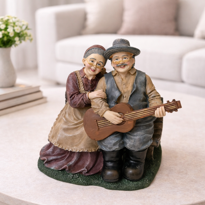 Vintage Grandparents Playing Guitar