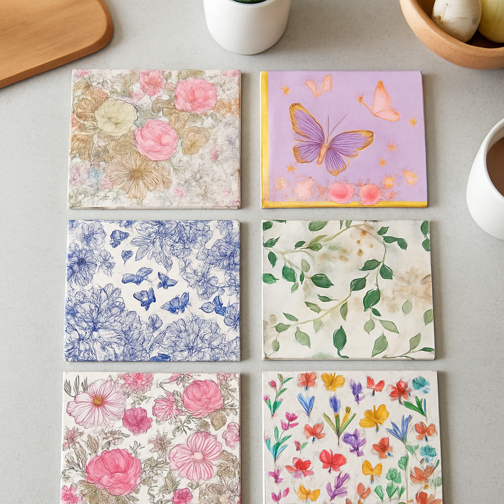Assorted Floral Print Napkins | Set of 5