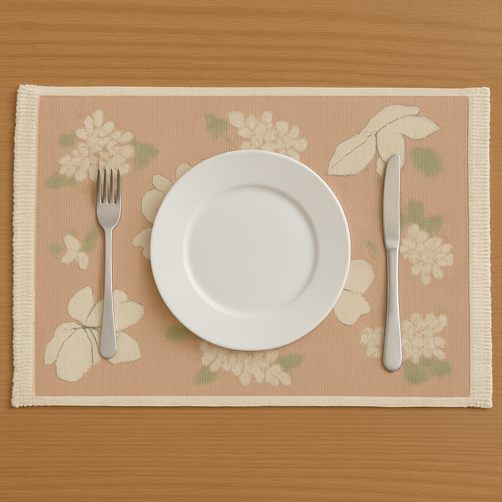 Elegant Pink Floral Table Mat