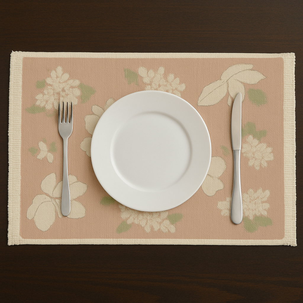 Elegant Pink Floral Table Mat