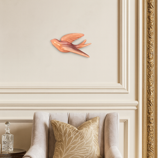 Elegant Ceramic Bird Wall Decor towards Left Direction - Single piece