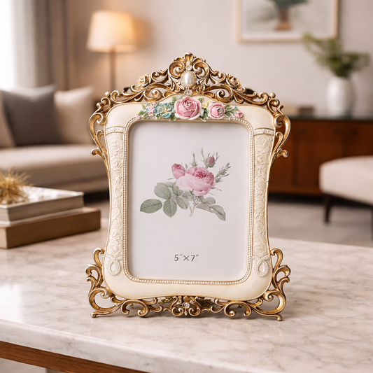 Vintage Rose Baroque Gold Photo Frame (5x7)