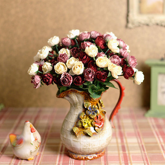 Ornate Vintage Floral Vase – Embossed Flower Design