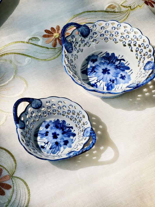 The Blue Bloom Oriental Handcrafted Bowl | Large