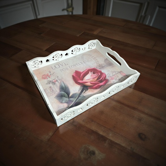 Serving Tray Floral Wooden 308 M