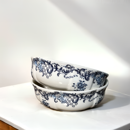 French Country-Style Premium Porcelain blue Soup/Salad/Curry Bowl