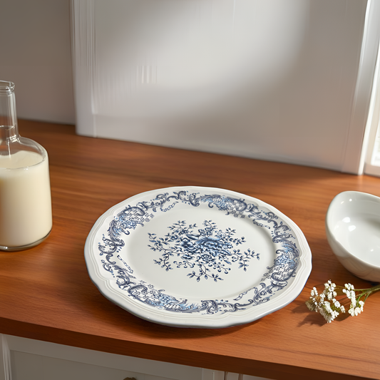 French Country-Style Premium Porcelain Plates - Full Plate Blue