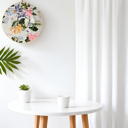 Elegant Floral Wall Decor Plate – Handcrafted Ceramic Art with Floral Design