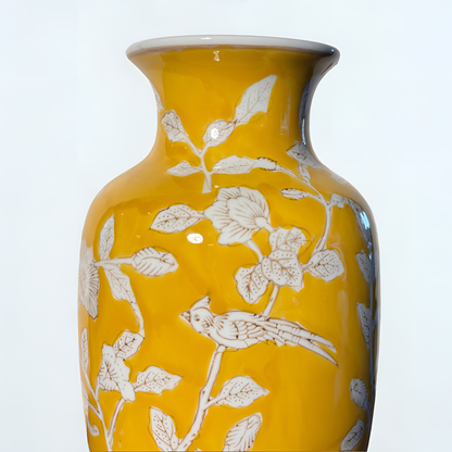 Sunshine Bloom: Handcrafted Yellow Vase(Large)