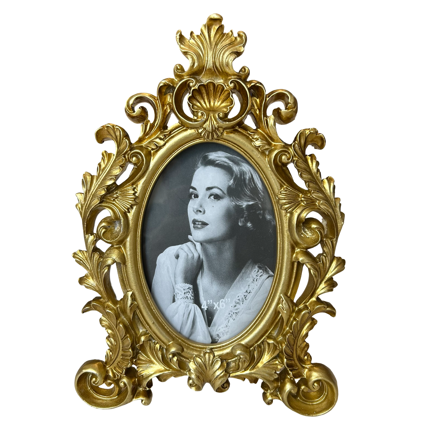 Vintage Baroque Gold Oval Photo Frame