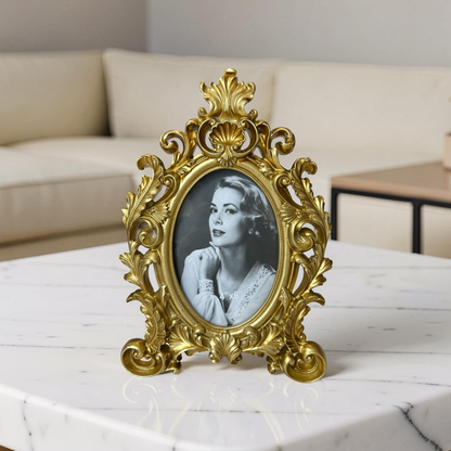 Vintage Baroque Gold Oval Photo Frame
