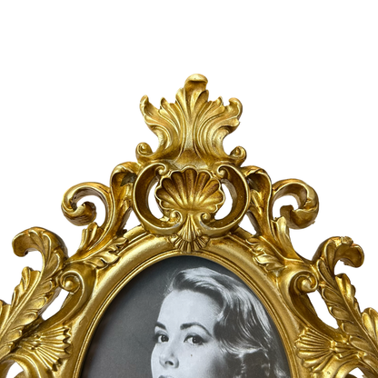 Vintage Baroque Gold Oval Photo Frame