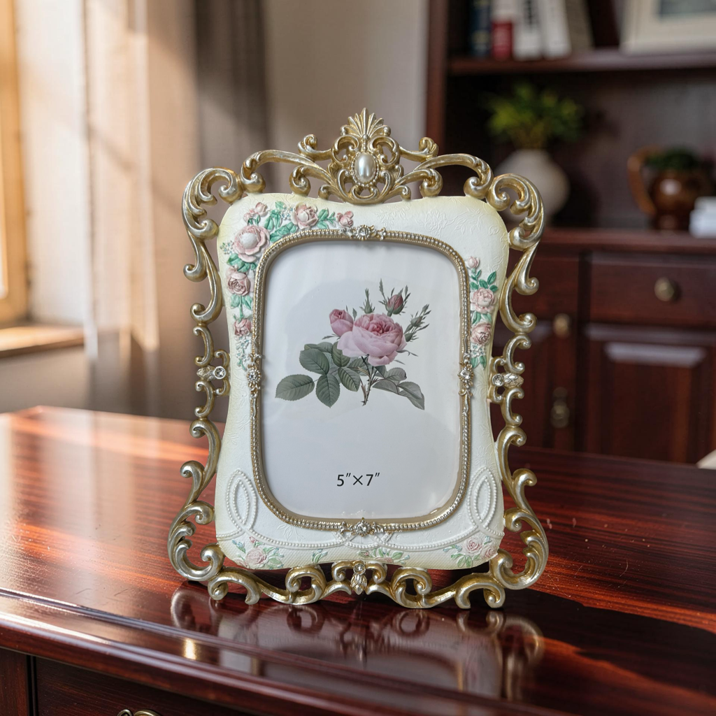 Vintage Rose Gold Ornate Photo Frame (5x7)
