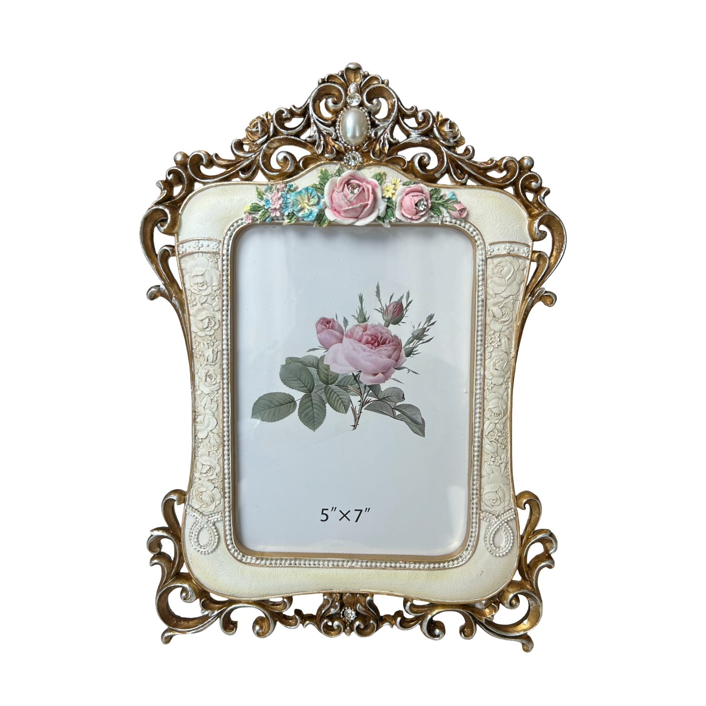 Vintage Rose Baroque Gold Photo Frame (5x7)
