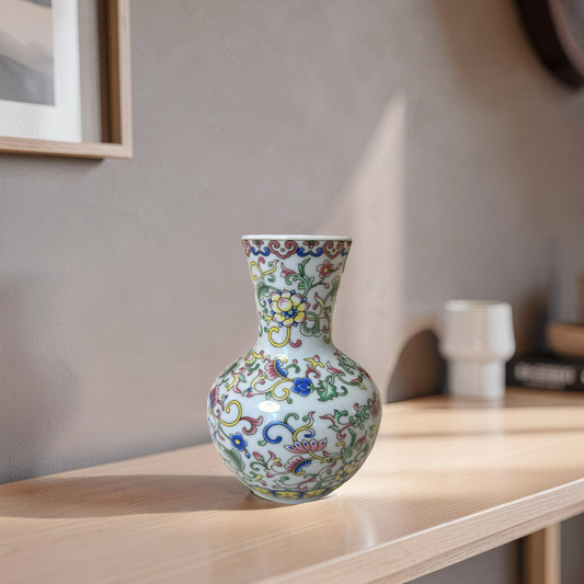 Vintage Floral Ceramic Small Decorative Vase
