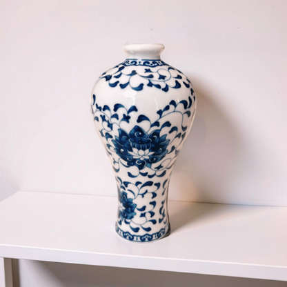 Blue & White Ceramic Flower Vase