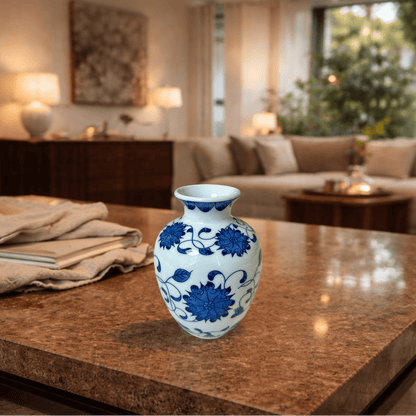 Blue & White Ceramic Mini Vase