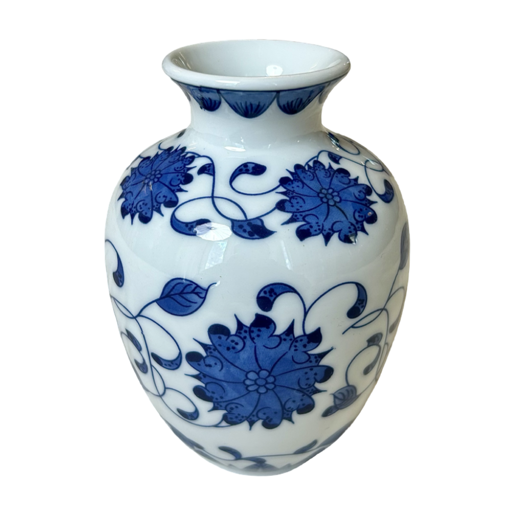 Blue & White Ceramic Mini Vase