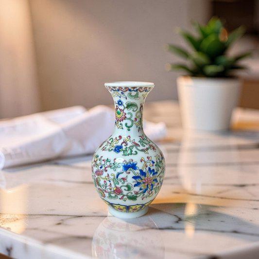Multicolour Floral Ceramic Bud Vase