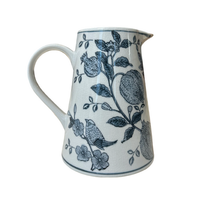 Blue & White Floral Decorative Ceramic Pitcher