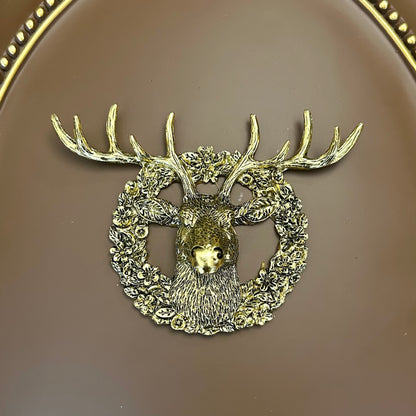 Luxury Golden Wall Decor with Deer Motif | Ornate Wall Hanging