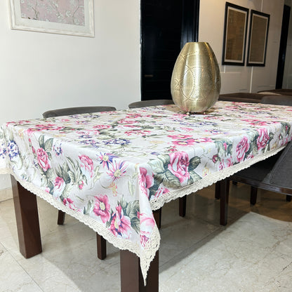 Vintage Bloom Lace-Trimmed Table Cover