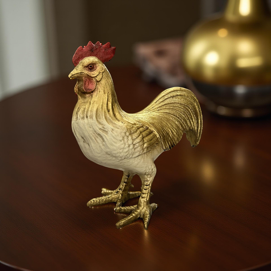 Golden Rooster Showpiece – Elegant Figurine