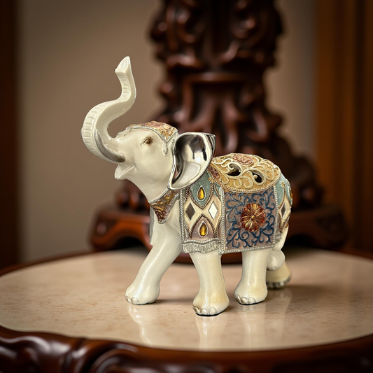 Luxury Decorative Elephant Showpiece – Handcrafted Figurine (M)