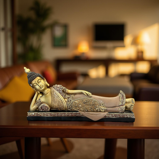 Reclining Buddha Statue – Antique Finish Decorative Idol for Home & Office