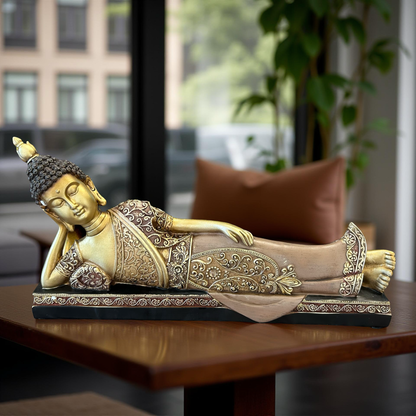 Reclining Buddha Statue – Antique Finish Decorative Idol for Home & Office
