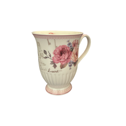 Floral Ceramic Tea & Coffee Mug Set with Gift Box - 2 Piece Set