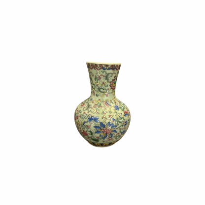 Oriental Ceramic Flower Vase with Intricate Floral Design