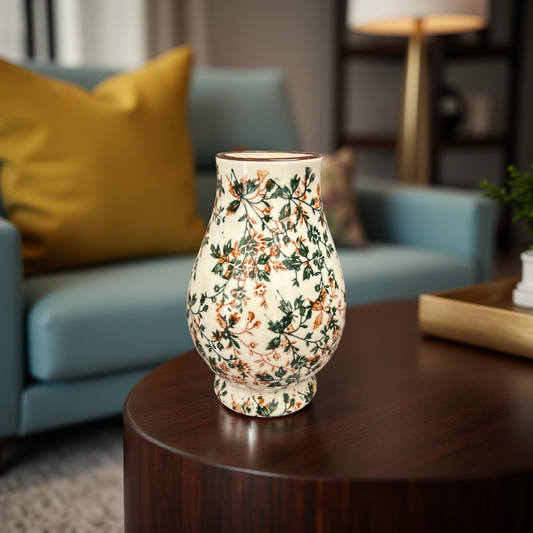 Handcrafted Floral Ceramic Vase – Decorative Pottery for your home