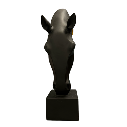 Black & Gold Horse Head Sculpture – Luxury Abstract Home Décor Showpiece