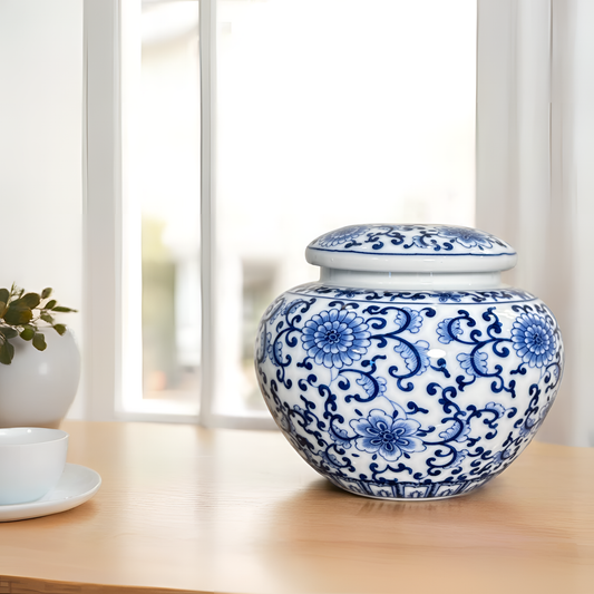 Ming Dynasty Aesthetic: Decorative Urn Jar (Medium)