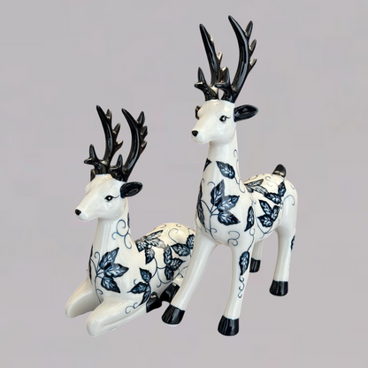 Elegant Ceramic Deer Figurines Set