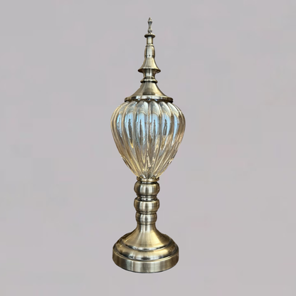 Elegant Brass & Glass Decorative Showpiece - Small